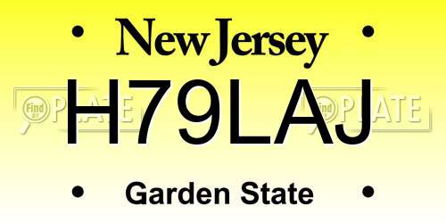 H79LAJ New Jersey License Plate