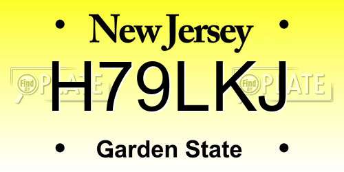 H79LKJ New Jersey License Plate
