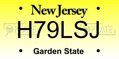 H79LSJ New Jersey License Plate