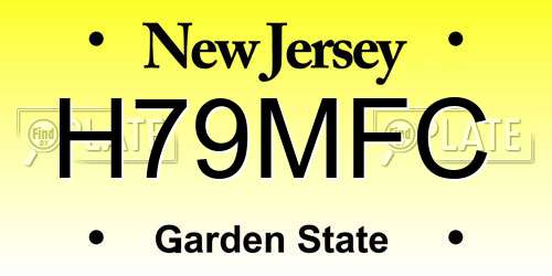 H79MFC New Jersey License Plate
