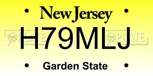 H79MLJ New Jersey License Plate
