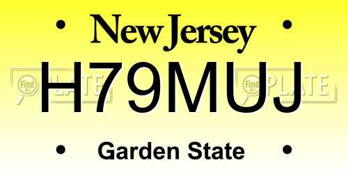 H79MUJ New Jersey License Plate