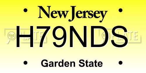 H79NDS New Jersey License Plate