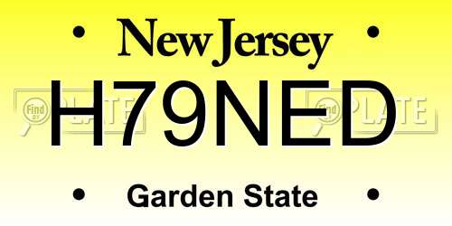 H79NED New Jersey License Plate