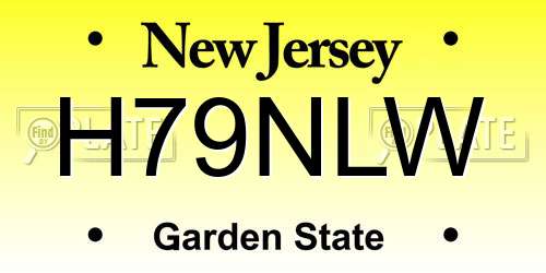 H79NLW New Jersey License Plate