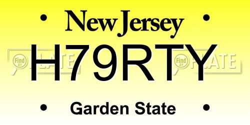 H79RTY New Jersey License Plate