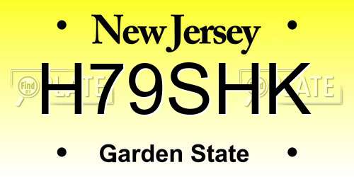 H79SHK New Jersey License Plate