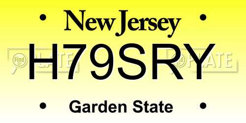 H79SRY New Jersey License Plate