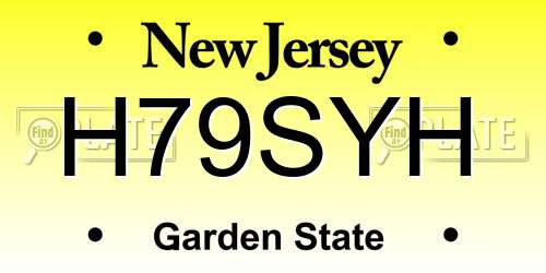 H79SYH New Jersey License Plate