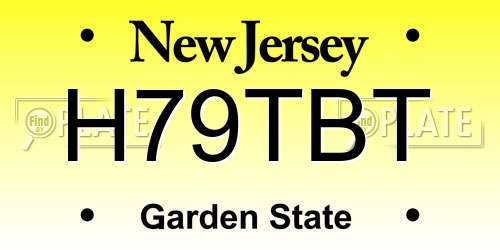 H79TBT New Jersey License Plate