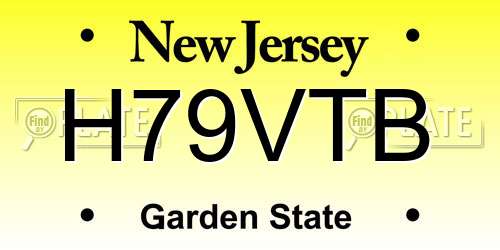 H79VTB New Jersey License Plate