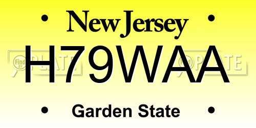 H79WAA New Jersey License Plate