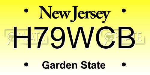 H79WCB New Jersey License Plate