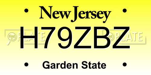 H79ZBZ New Jersey License Plate