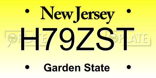 H79ZST New Jersey License Plate