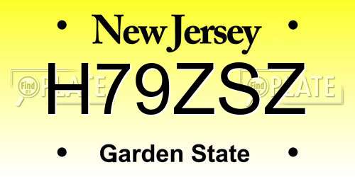 H79ZSZ New Jersey License Plate