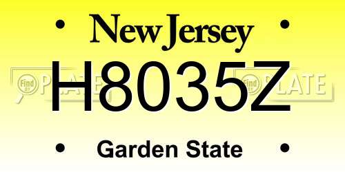 H8035Z New Jersey License Plate