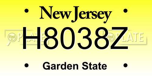 H8038Z New Jersey License Plate