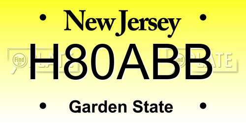 H80ABB New Jersey License Plate