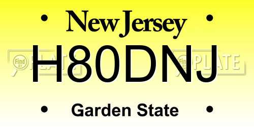 H80DNJ New Jersey License Plate