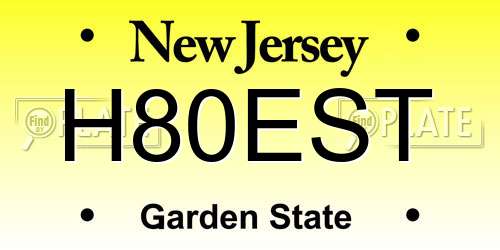 H80EST New Jersey License Plate