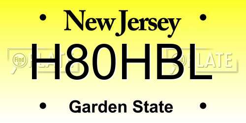 H80HBL New Jersey License Plate