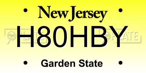 H80HBY New Jersey License Plate