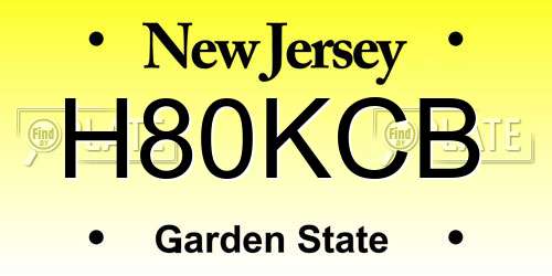H80KCB New Jersey License Plate