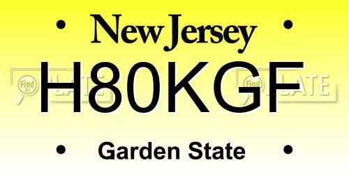 H80KGF New Jersey License Plate