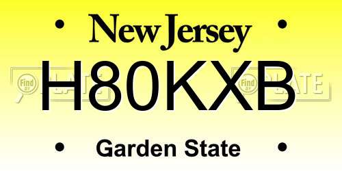 H80KXB New Jersey License Plate