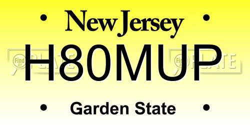 H80MUP New Jersey License Plate