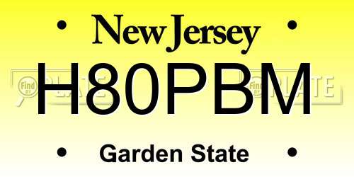 H80PBM New Jersey License Plate