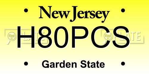 H80PCS New Jersey License Plate