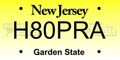 H80PRA New Jersey License Plate
