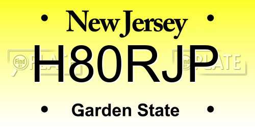 H80RJP New Jersey License Plate