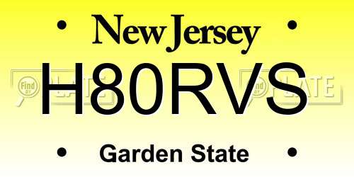 H80RVS New Jersey License Plate