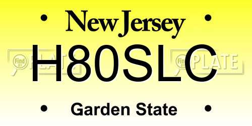 H80SLC New Jersey License Plate