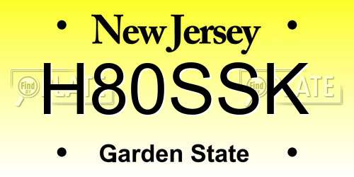 H80SSK New Jersey License Plate
