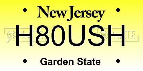 H80USH New Jersey License Plate