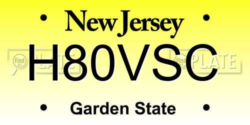 H80VSC New Jersey License Plate