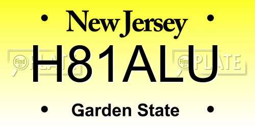 H81ALU New Jersey License Plate