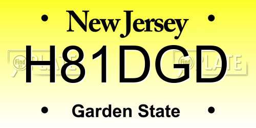 H81DGD New Jersey License Plate