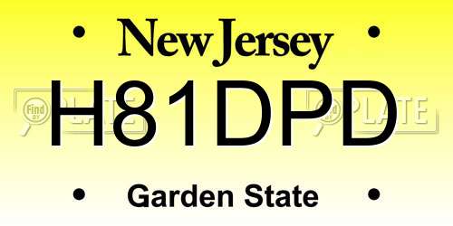 H81DPD New Jersey License Plate
