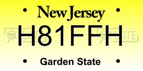 H81FFH New Jersey License Plate
