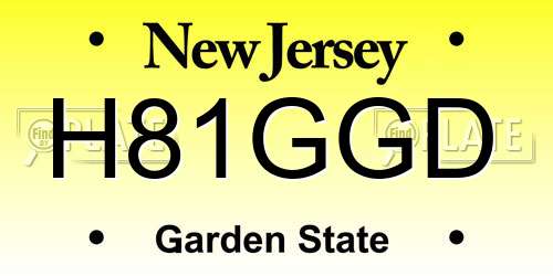 H81GGD New Jersey License Plate