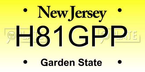 H81GPP New Jersey License Plate