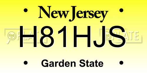 H81HJS New Jersey License Plate