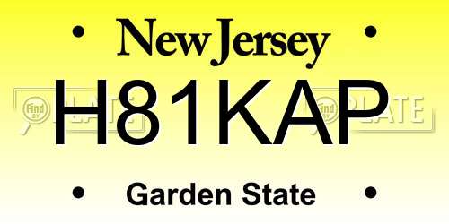 H81KAP New Jersey License Plate
