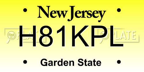 H81KPL New Jersey License Plate