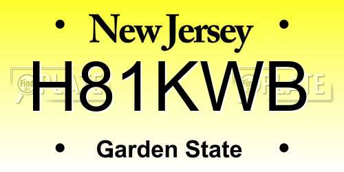 H81KWB New Jersey License Plate